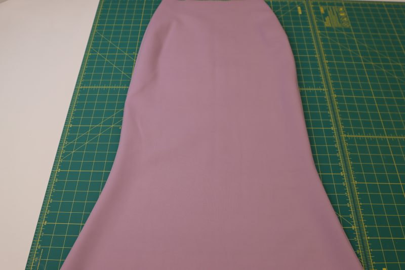 How To Flip Skirt Right Sides Out - Stretch Ponte Knit - Mood Fabrics - Camarillo Cardigan and Magdalene Midi Skirt Free Sewing Pattern Tutorial - MDF490 - Mood Fabrics Sewciety Blog - Flip skirt right sides out.