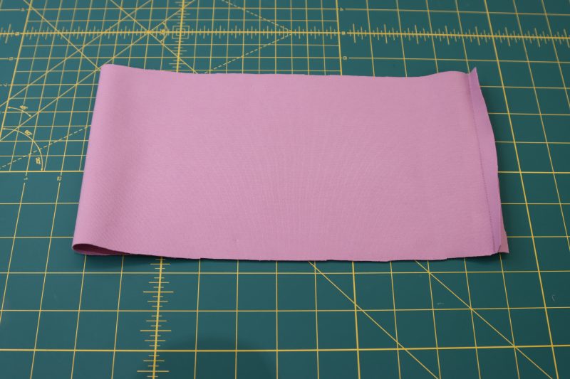 How To Sew Waistband Into Loop - Stretch Ponte Knit - Mood Fabrics - Camarillo Cardigan and Magdalene Midi Skirt Free Sewing Pattern Tutorial - MDF490 - Mood Fabrics Sewciety Blog - Sew the waistband into a closed loop.