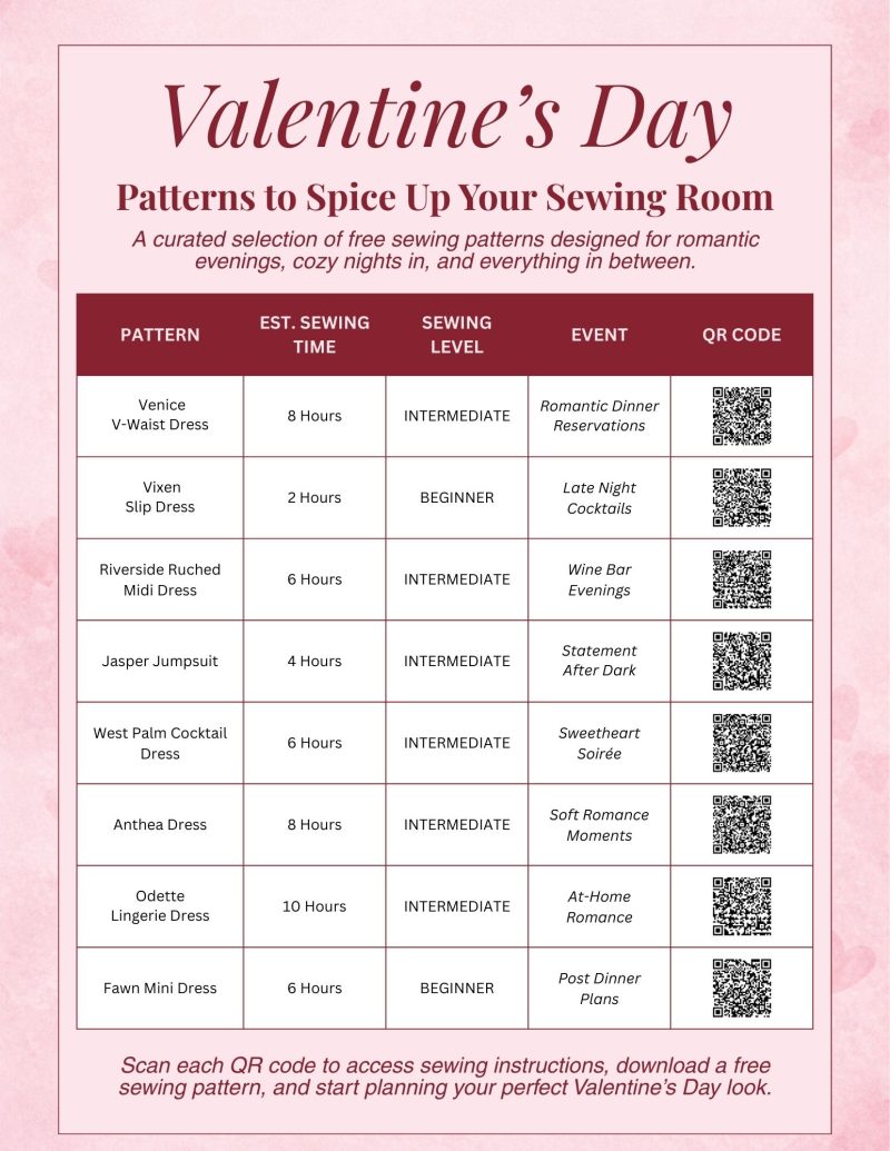 Valentine's Day Free Sewing Pattern Ideas