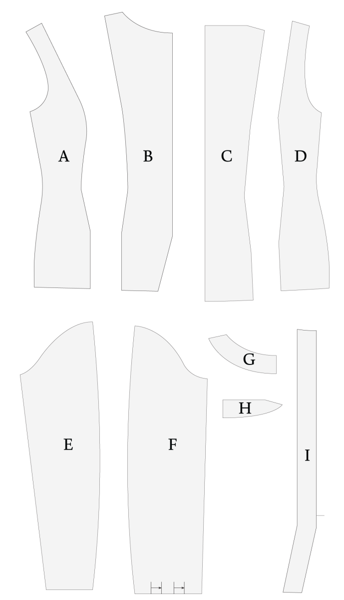 Camarillo Cardigan Free Sewing Pattern - Pattern Pieces - Mood Fabrics Sewciety Blog - Free Sewing Pattern MDF490