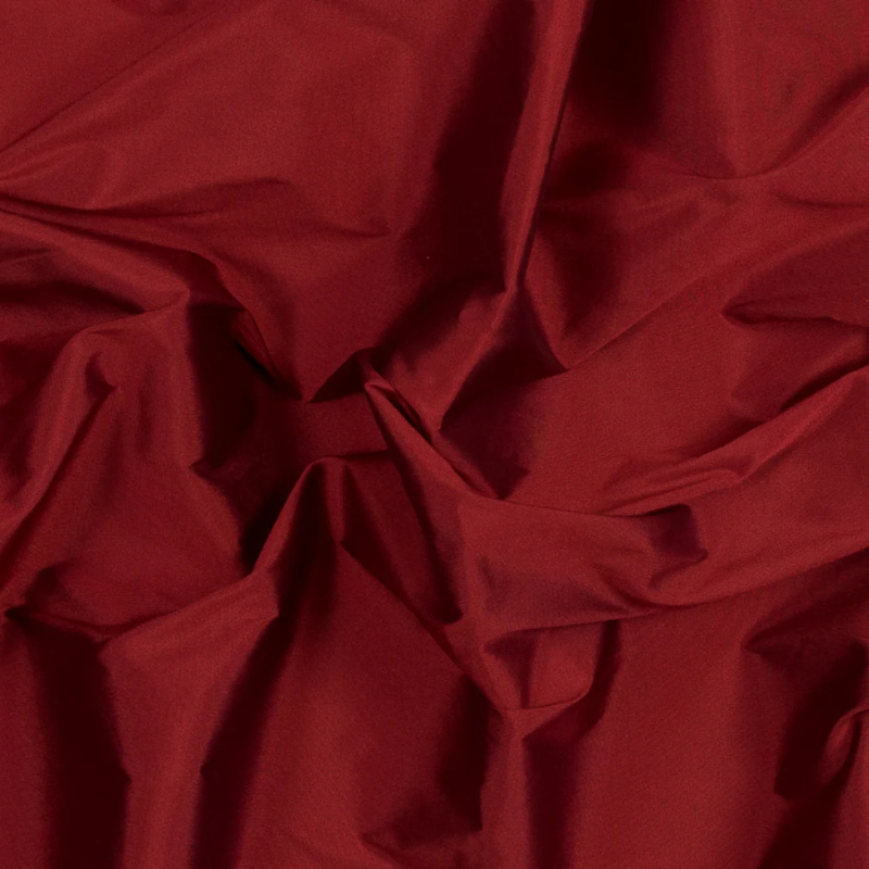 Polyester Taffeta - Plain Dyed Tango Red - Bellamy Collection fabric perfect for Free Valentine's Day Sewing Projects such as the Venice V-Waist Dress Sewing Pattern free PDF download from Mood Fabrics Sewciety Blog.
