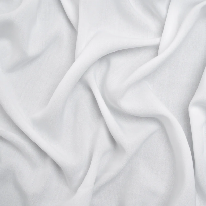 Medium-weight Rayon Batiste - White - Loreto Collection fabric perfect for Free Valentine's Day Sewing Projects such as the Anthea Dress Sewing Pattern free PDF download from Mood Fabrics Sewciety Blog.