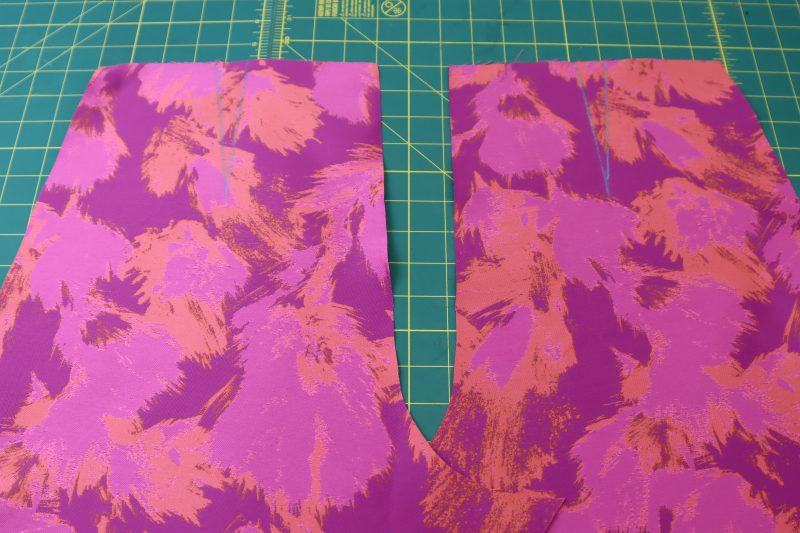 How To Mark Front Darts - Luxury Polyester Brocade - Mood Fabrics - Chelsea Brocade Set Free Sewing Pattern Tutorial - MDF508 - Mood Fabrics Sewciety Blog - Mark the darts on the fronts of the pants.