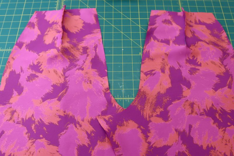 How To Sew Back Darts - Luxury Polyester Brocade - Mood Fabrics - Chelsea Brocade Set Free Sewing Pattern Tutorial - MDF508 - Mood Fabrics Sewciety Blog - Sew the back darts.