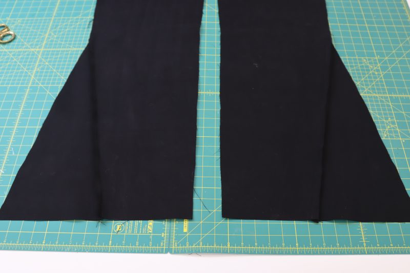How To Press Seams Flat - Cotton Canvas - Mood Fabrics - Clarkston Carpenter Pants Free Sewing Pattern Tutorial - MDF503 - Mood Fabrics Sewciety Blog - Open the seams and press them flat.