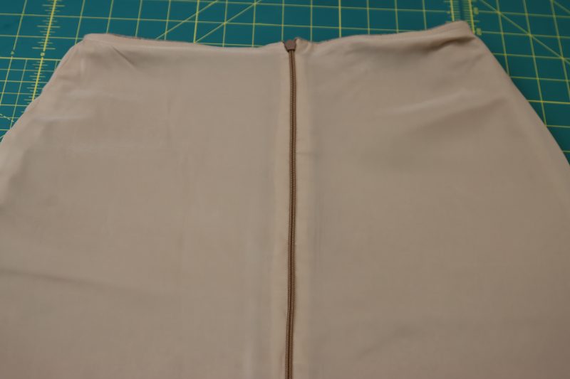 How To Sew Other Side Of Zipper - Invisible Zipper - Mood Fabrics - Peak Pencil Skirt Free Sewing Pattern Tutorial - MDF507 - Mood Fabrics Sewciety Blog - Repeat for both sides of the zipper.