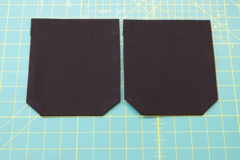 How To Topstitch Back Pocket Top - Cotton Canvas - Mood Fabrics - Clarkston Carpenter Pants Free Sewing Pattern Tutorial - MDF503 - Mood Fabrics Sewciety Blog - Topstitch the top edge of the back pockets.