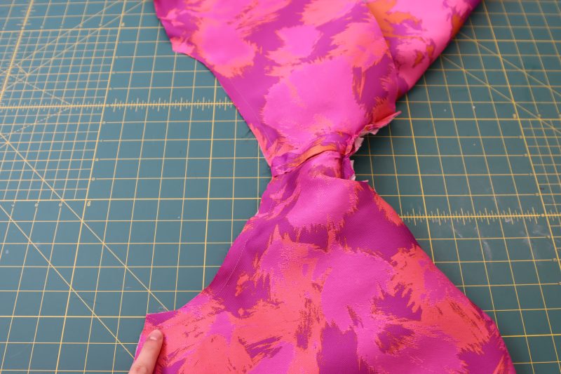 How To Sew Armscyes - Luxury Polyester Brocade - Mood Fabrics - Chelsea Brocade Set Free Sewing Pattern Tutorial - MDF508 - Mood Fabrics Sewciety Blog - Sew the lining armscye to the brocade armscye.