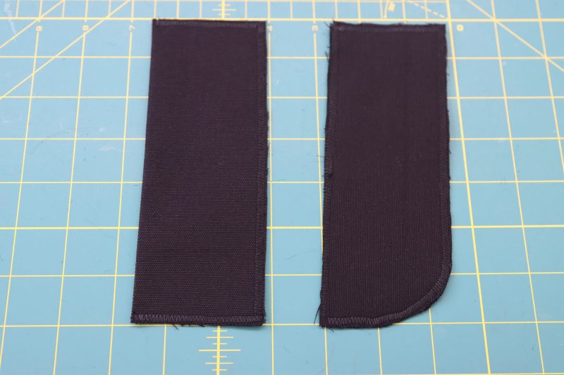 How To Sew Zigzag On Fly Pieces - Cotton Canvas - Mood Fabrics - Colfax Carpenter Pants Free Sewing Pattern Tutorial - MDF504 - Mood Fabrics Sewciety Blog - Zigzag around the edges of the fly pieces.