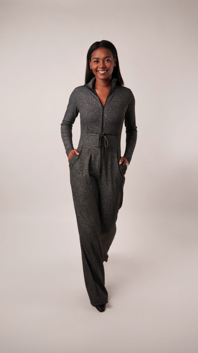 Zola Zip Front Jumpsuit Free Sewing Pattern - Model Photos - Mood Fabrics Sewciety Blog - Free Sewing Pattern MDF505