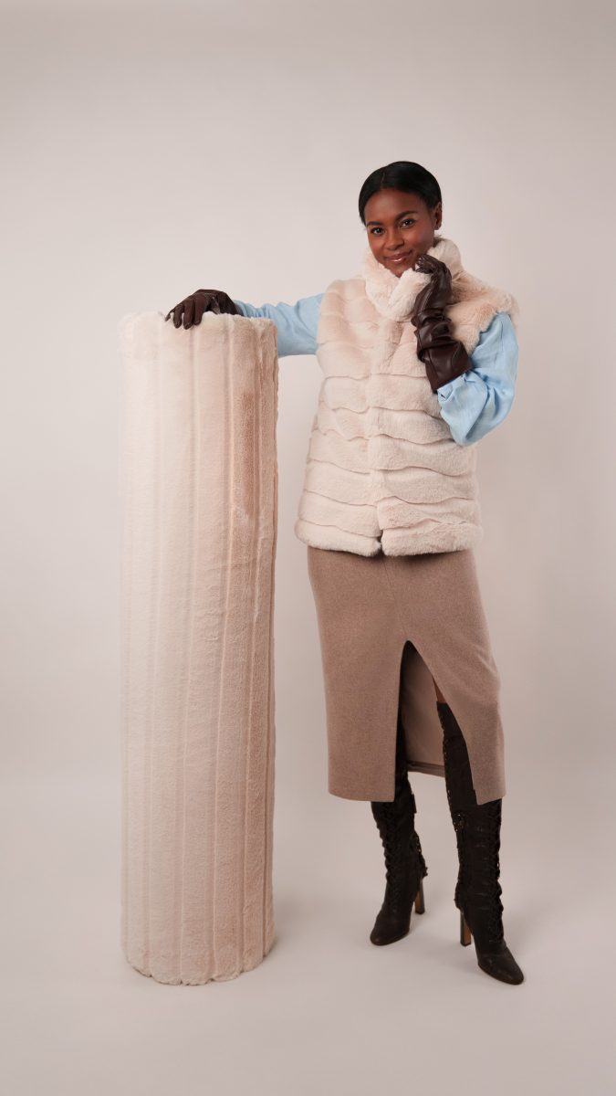 Summit Fur Vest Free Sewing Pattern - Model Photos - Mood Fabrics Sewciety Blog - Free Sewing Pattern MDF506