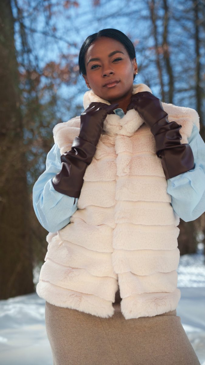 Summit Fur Vest Free Sewing Pattern - Model Photos - Mood Fabrics Sewciety Blog - Free Sewing Pattern MDF506