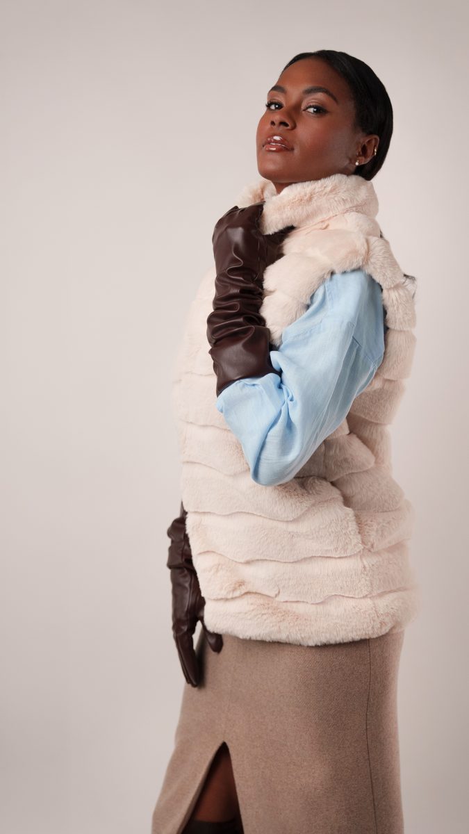 Summit Fur Vest Free Sewing Pattern - Model Photos - Mood Fabrics Sewciety Blog - Free Sewing Pattern MDF506