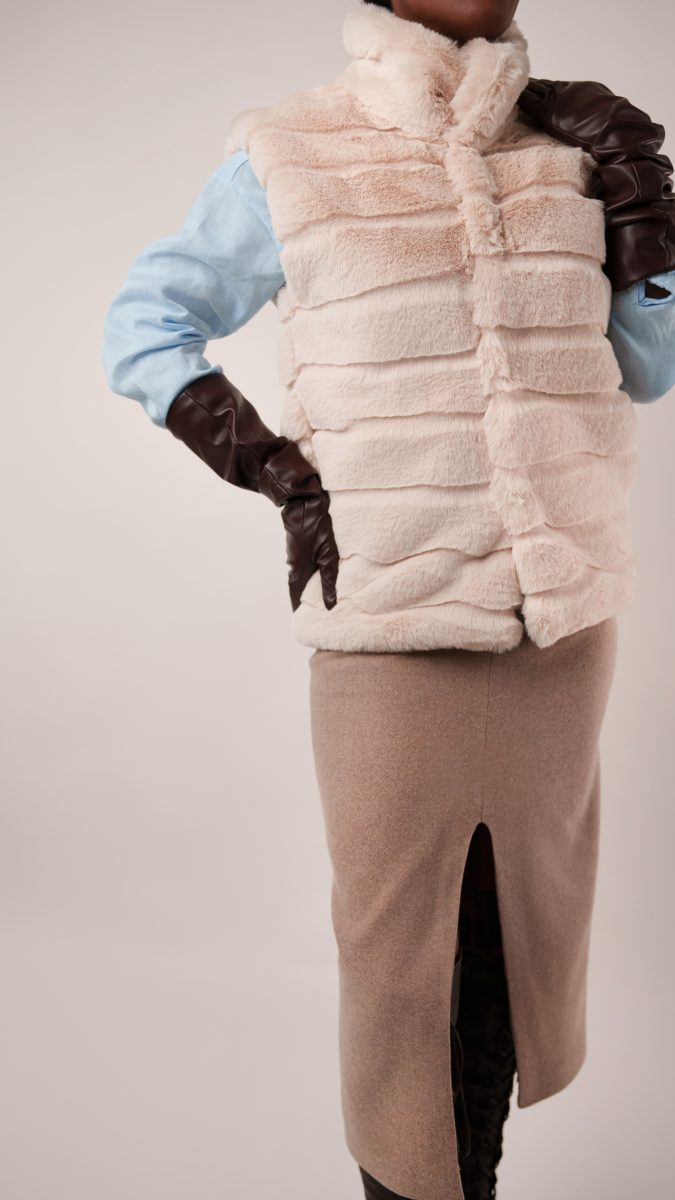 Summit Fur Vest Free Sewing Pattern - Model Photos - Mood Fabrics Sewciety Blog - Free Sewing Pattern MDF506