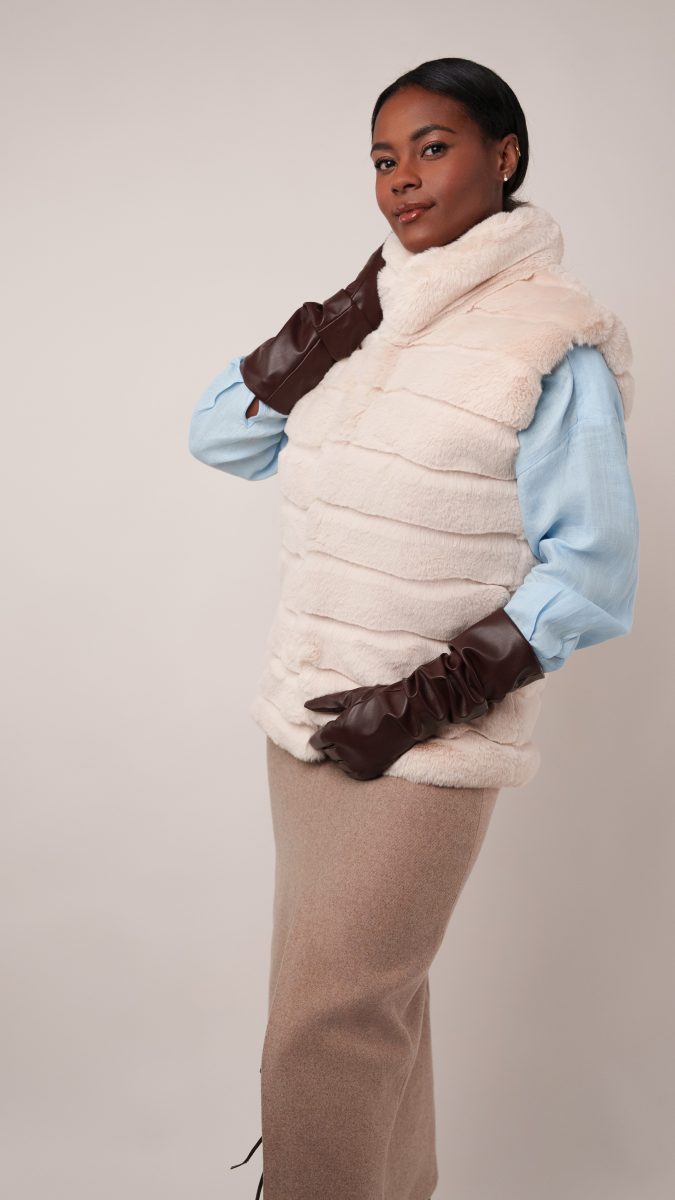 Summit Fur Vest Free Sewing Pattern - Model Photos - Mood Fabrics Sewciety Blog - Free Sewing Pattern MDF506