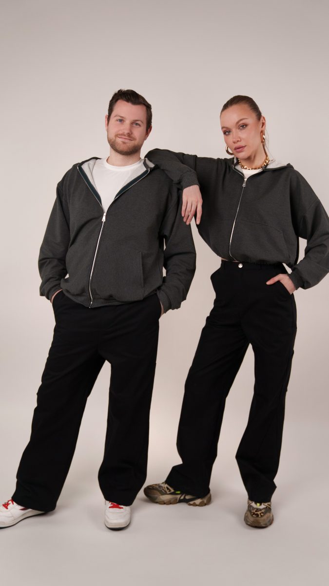 Clarkston Carpenter Pants and Colfax Carpenter Pants sewing patterns photographed with Spokane Hoodie and Harrington Hoodie Sewing Patterns.