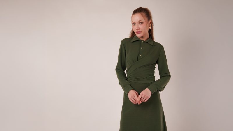 Cove Collared Wrap Top Free Sewing Pattern - Model Photos - Mood Fabrics Sewciety Blog - Free Sewing Pattern MDF498