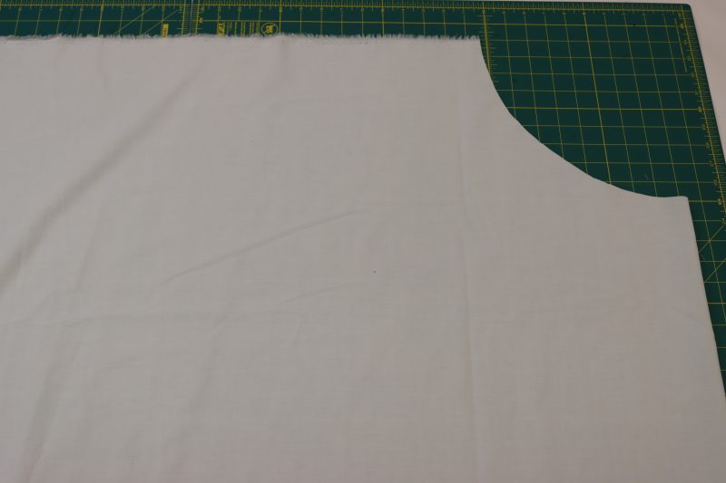 How To Cut Petticoat Waistline To Your Measurement - Cotton Voile - Mood Fabrics - Selenite V Waist Ballgown Free Sewing Pattern Tutorial - MDF515 - Mood Fabrics Sewciety Blog - Cut the waistline of the petticoat to fit around your waist