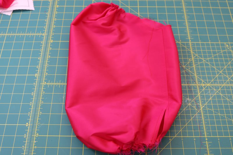 How To Gather Sleeve Openings - Gutermann Sew All Thread - Mood Fabrics - Biella Fit and Flare Dress Free Sewing Pattern Tutorial - MDF514 - Mood Fabrics Sewciety Blog - Gather the sleeves.