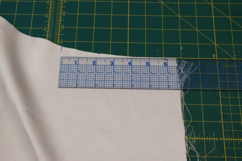 How To Mark Evenly Spaced Pleats Along Waistline - Polyester Mikado - Mood Fabrics - Selenite V Waist Ballgown Free Sewing Pattern Tutorial - MDF515 - Mood Fabrics Sewciety Blog - Evenly mark 6 pleats on one half of the skirt waistline.