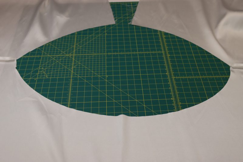 How To Press Outer Skirt Seams Open And Flat - Polyester Mikado - Mood Fabrics - Selenite V Waist Ballgown Free Sewing Pattern Tutorial - MDF515 - Mood Fabrics Sewciety Blog - Press the side seams open and flat.