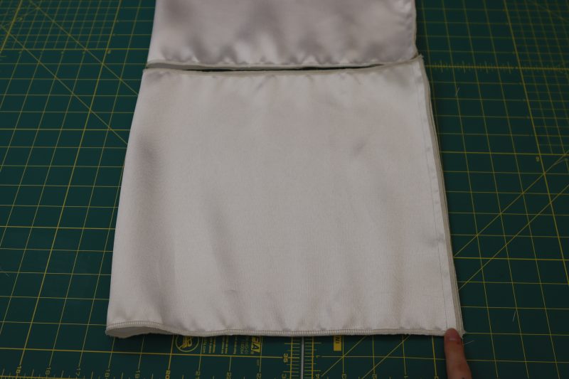 How To Sew Sleeve Inseam Leaving Gap At Bottom - Polyester Mikado - Mood Fabrics - Selenite V Waist Ballgown Free Sewing Pattern Tutorial - MDF515 - Mood Fabrics Sewciety Blog - Sew the sleeve inseam.