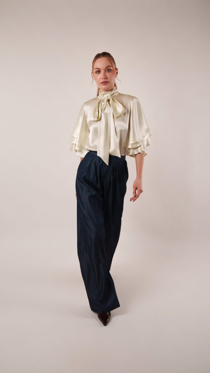 Cassis Tiered Sleeve Blouse Free Sewing Pattern - Model Photos - Mood Fabrics Sewciety Blog - Free Sewing Pattern MDF516