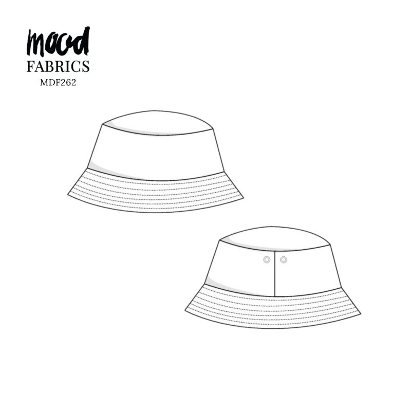 Technical Drawing for Bucket Hat - perfect for Free Resort Outfit Sewing Project Ideas. Free Sewing Pattern PDF from Mood Fabrics Sewciety Blog.
