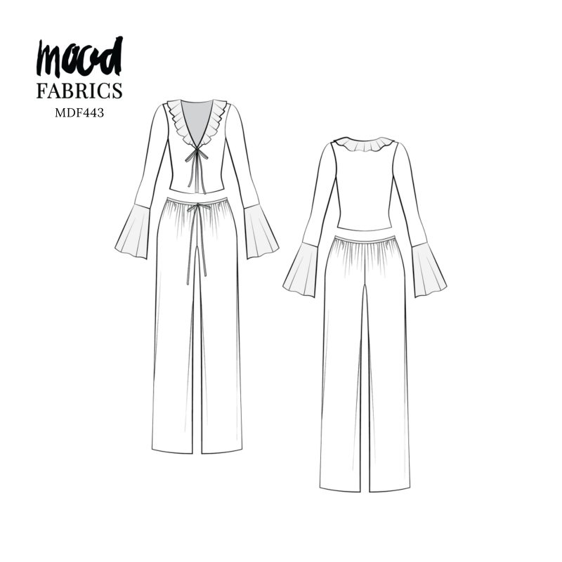 Technical Drawing for Islamorada Resort Set - perfect for Free Resort Outfit Sewing Project Ideas. Free Sewing Pattern PDF from Mood Fabrics Sewciety Blog.