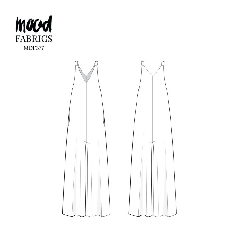 Technical Drawing for Marisol Jumper - perfect for Free Resort Outfit Sewing Project Ideas. Free Sewing Pattern PDF from Mood Fabrics Sewciety Blog.
