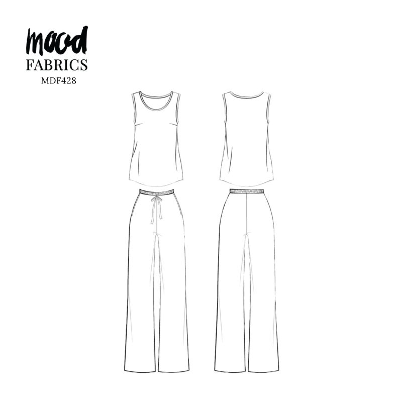 Technical Drawing for Sorrento Set - perfect for Free Resort Outfit Sewing Project Ideas. Free Sewing Pattern PDF from Mood Fabrics Sewciety Blog.