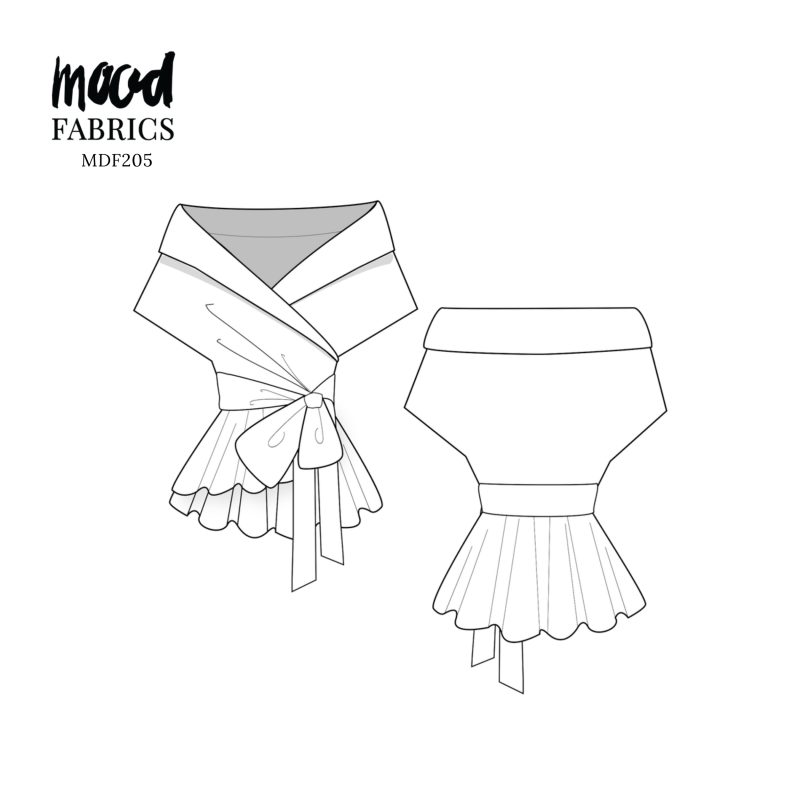 Technical Drawing for Tecoma Top - perfect for Free Resort Outfit Sewing Project Ideas. Free Sewing Pattern PDF from Mood Fabrics Sewciety Blog.