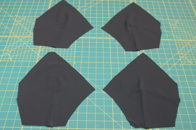 How To Sew Press Bodice Darts - Double Polyester Georgette - Mood Fabrics - Pyrite Pleated Dress Free Sewing Pattern Tutorial - MDF527 - Mood Fabrics Sewciety Blog - Sew and press the bodice darts.