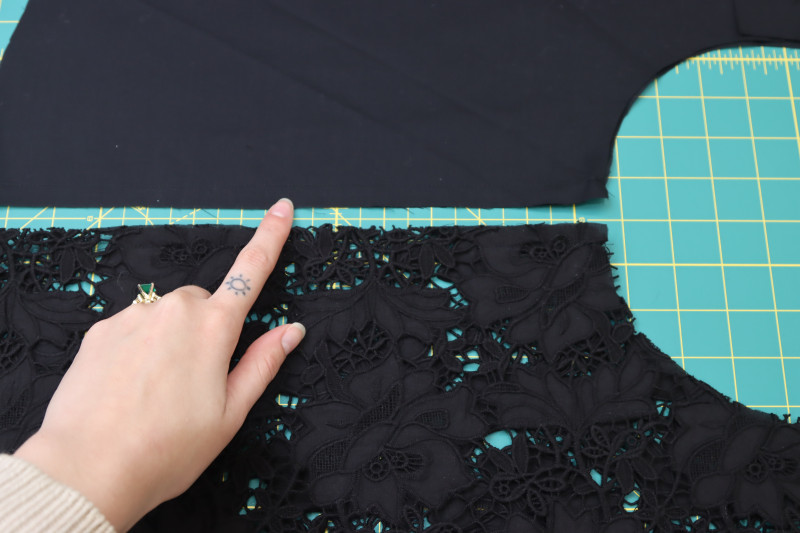 How To Sew Skirt Side Seams - Cotton Voile - Mood Fabrics - Reims Soirée Dress Free Sewing Pattern Tutorial - MDF521 - Mood Fabrics Sewciety Blog - Sew the skirt side seams.