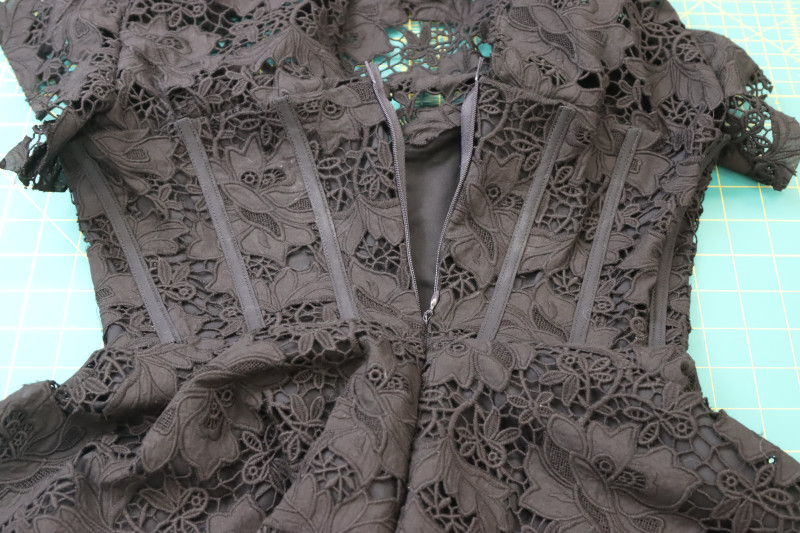 How To Sew Other Side Of Zipper - Invisible Zipper - Mood Fabrics - Reims Soirée Dress Free Sewing Pattern Tutorial - MDF521 - Mood Fabrics Sewciety Blog - Sew the other side of the zipper.