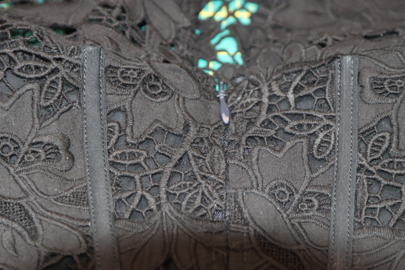How To Topstitch Over Zipper From Outside Of Dress - Invisible Zipper - Mood Fabrics - Reims Soirée Dress Free Sewing Pattern Tutorial - MDF521 - Mood Fabrics Sewciety Blog - Topstitch over the zipper from the outside of the dress.