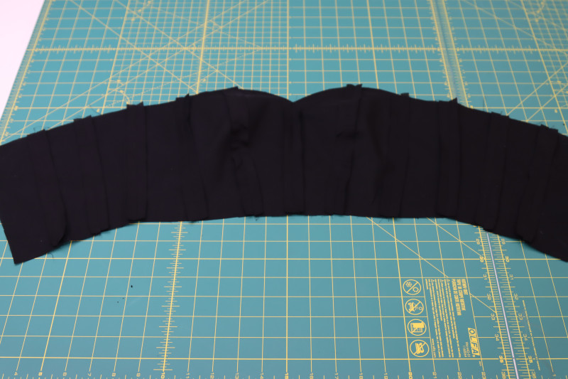 How To Pin Sew Corset Lining Together - Cotton Voile - Mood Fabrics - Reims Soirée Dress Free Sewing Pattern Tutorial - MDF521 - Mood Fabrics Sewciety Blog - Pin and sew the corset lining together.