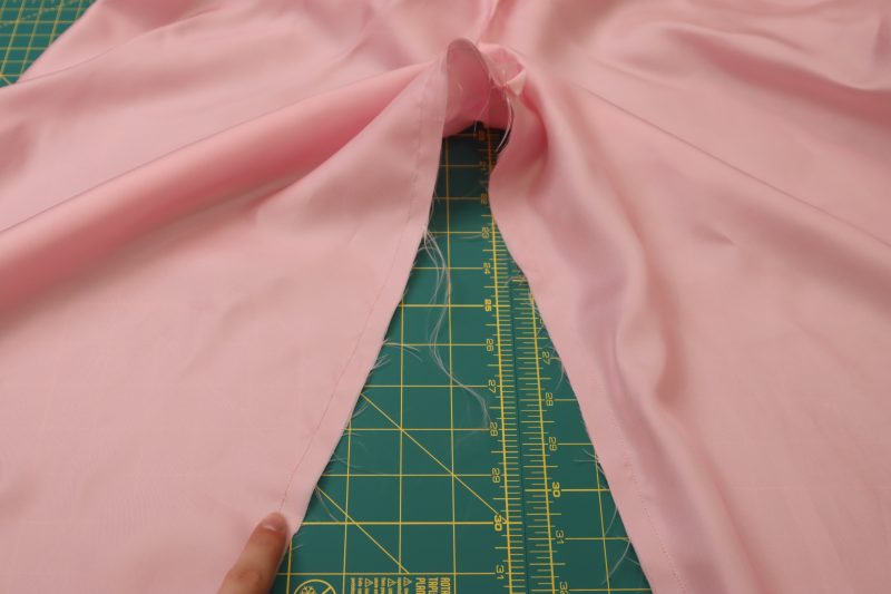 How To Pin Sew Lining Inseam - Twill Lining - Mood Fabrics - Morganite Waistcoat Ensemble Free Sewing Pattern Tutorial - MDF519 - Mood Fabrics Sewciety Blog - Pin and sew the lining inseam.
