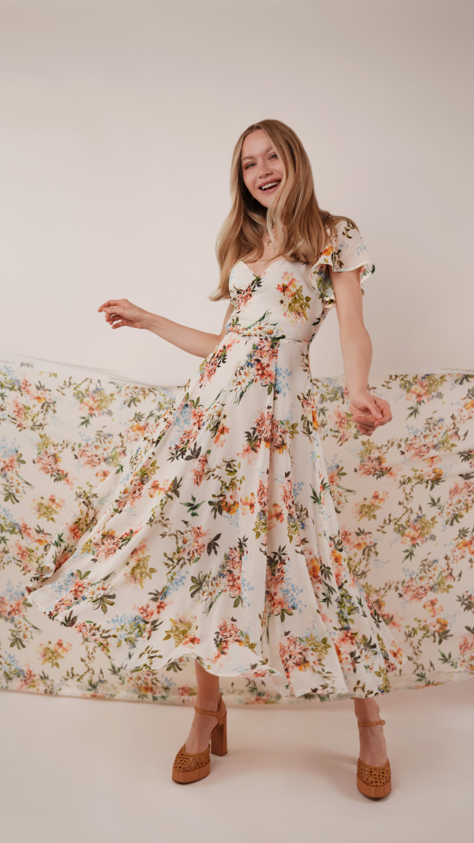 The Valensole Paneled Gown Free Sewing Pattern - Model Photos - Mood Fabrics Sewciety Blog - Free Sewing Pattern MDF526