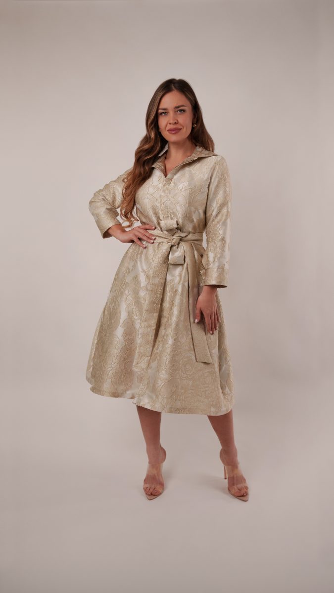 Estoril Collared A-Line Dress Sewing Pattern | Mood Fabrics