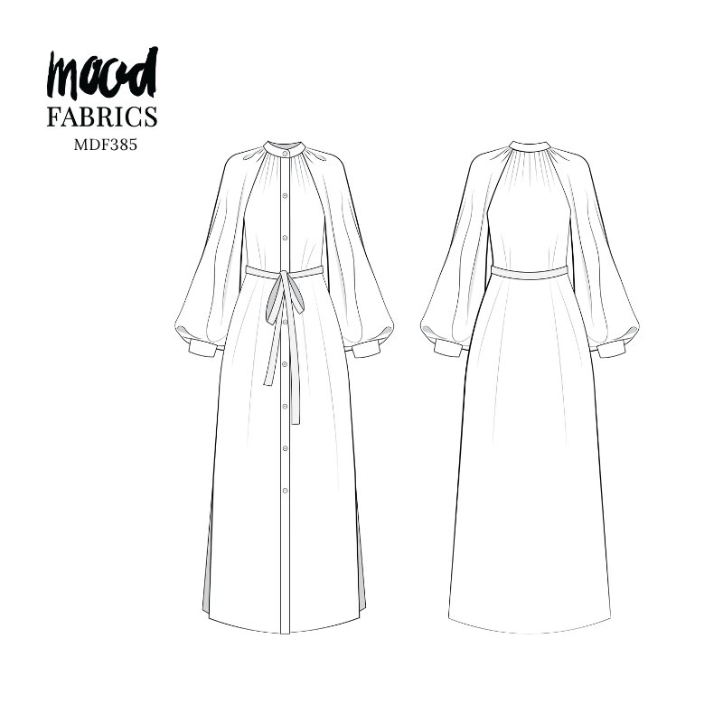 Technical Drawing for Tundra Shirt Dress - perfect for Free Transitional Spring Pattern Sewing Project Ideas. Free Sewing Pattern PDF from Mood Fabrics Sewciety Blog.