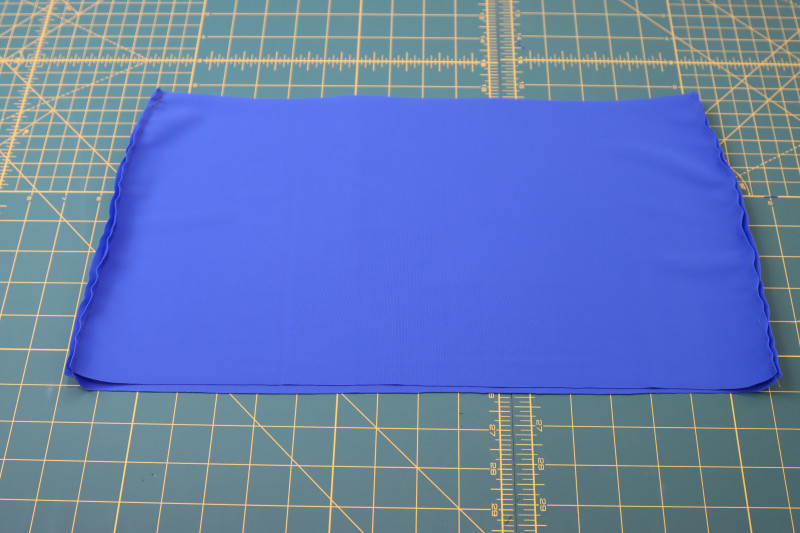 How To Sew Skirt Side Seams - Recycled Swimwear Tricot - Mood Fabrics - Azure Tankini Skirt Set Free Sewing Pattern Tutorial - MDF533 - Mood Fabrics Sewciety Blog - Sew the skirt side seams.