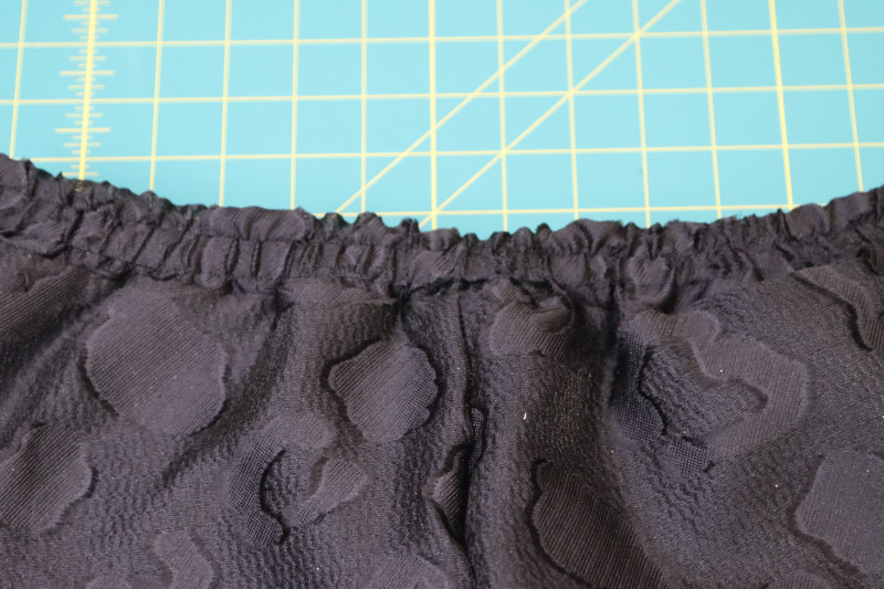 How To Topstitch Waistband - Gutermann Sew All Thread - Mood Fabrics - Matrix Shawl Collar Ensemble Free Sewing Pattern Tutorial - MDF543 - Mood Fabrics Sewciety Blog - Topstitch over the waistband.