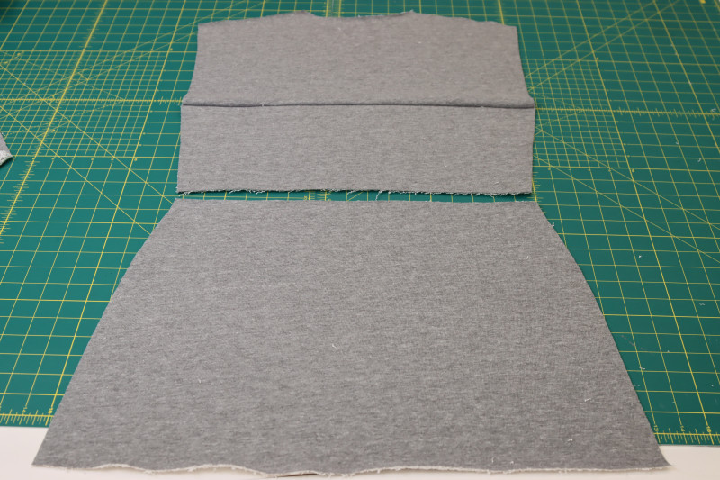 How To Layout Back Pieces - Heather Gray French Terry - Mood Fabrics - Reef Sleeveless Cover Up Free Sewing Pattern Tutorial - MDF535 - Mood Fabrics Sewciety Blog - Layout the back pieces.
