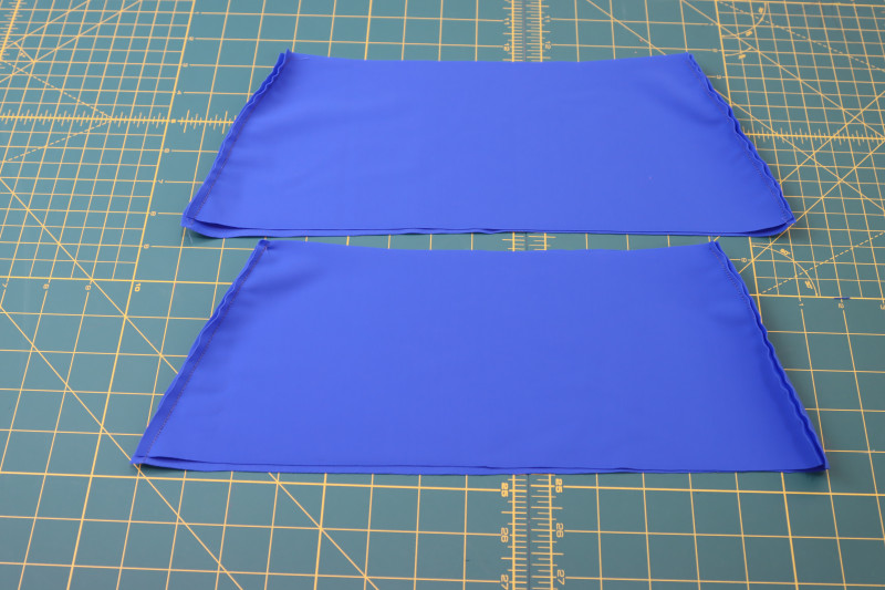 How To Sew Waistband Side Seams - Recycled Swimwear Tricot - Mood Fabrics - Azure Tankini Skirt Set Free Sewing Pattern Tutorial - MDF533 - Mood Fabrics Sewciety Blog - Sew the waistband side seams.