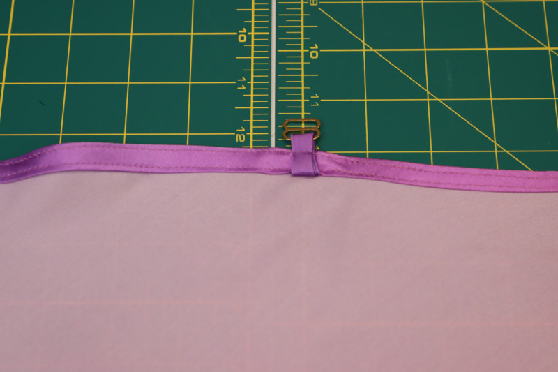 How To Topstitch Back Neckline Back Straps - Gutermann Sew All Thread - Mood Fabrics - Alexandrite Sunset Silk Charmeuse Dress Free Sewing Pattern Tutorial - MDF529 - Mood Fabrics Sewciety Blog - Topstitch over the back neckline and back straps.