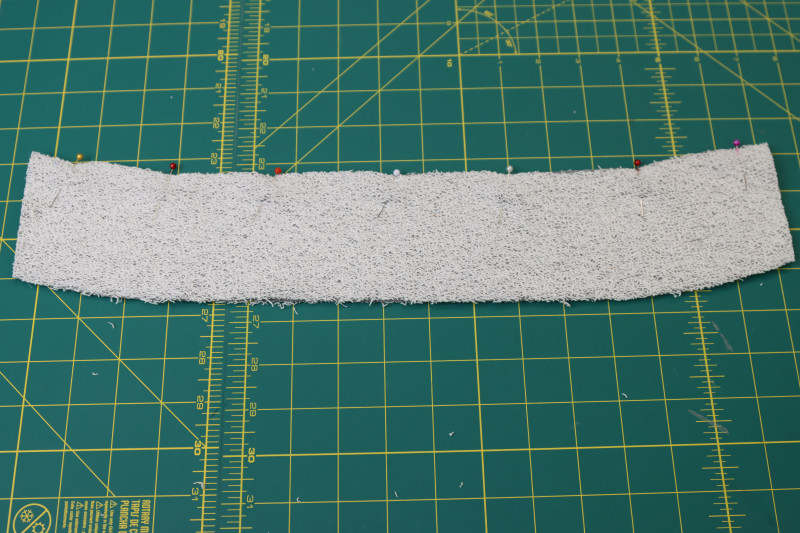 How To Pin Sew Top Edges Of Collars Right Sides Together - Heather Gray French Terry - Mood Fabrics - Reef Sleeveless Cover Up Free Sewing Pattern Tutorial - MDF535 - Mood Fabrics Sewciety Blog - Pin and sew the top edges of the collars right sides together.
