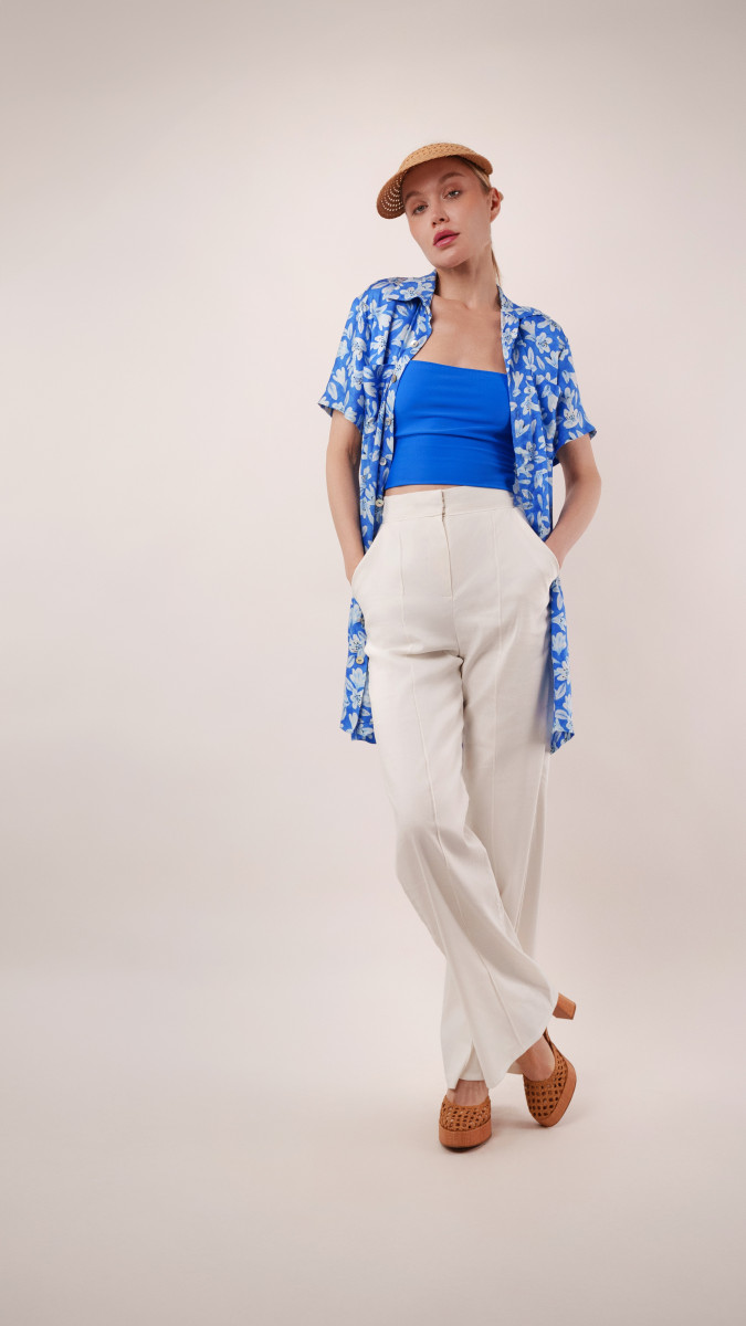 Azure Tankini Skirt Set Free Sewing Pattern - Model Photos - Mood Fabrics Sewciety Blog - Free Sewing Pattern MDF533