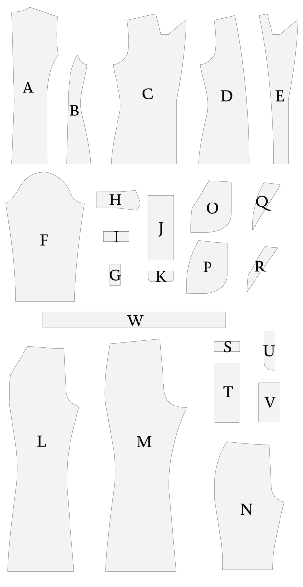 Heir Blazer and Flared Trousers Free Sewing Pattern - Pattern Pieces - Mood Fabrics Sewciety Blog - Free Sewing Pattern MDF547