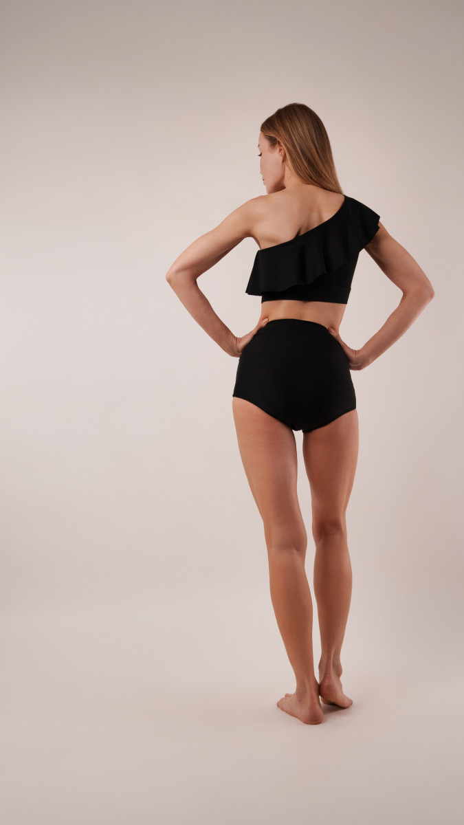 Antikythera One-Shoulder Bikini Free Sewing Pattern - Model Photos - Mood Fabrics Sewciety Blog - Free Sewing Pattern MDF531